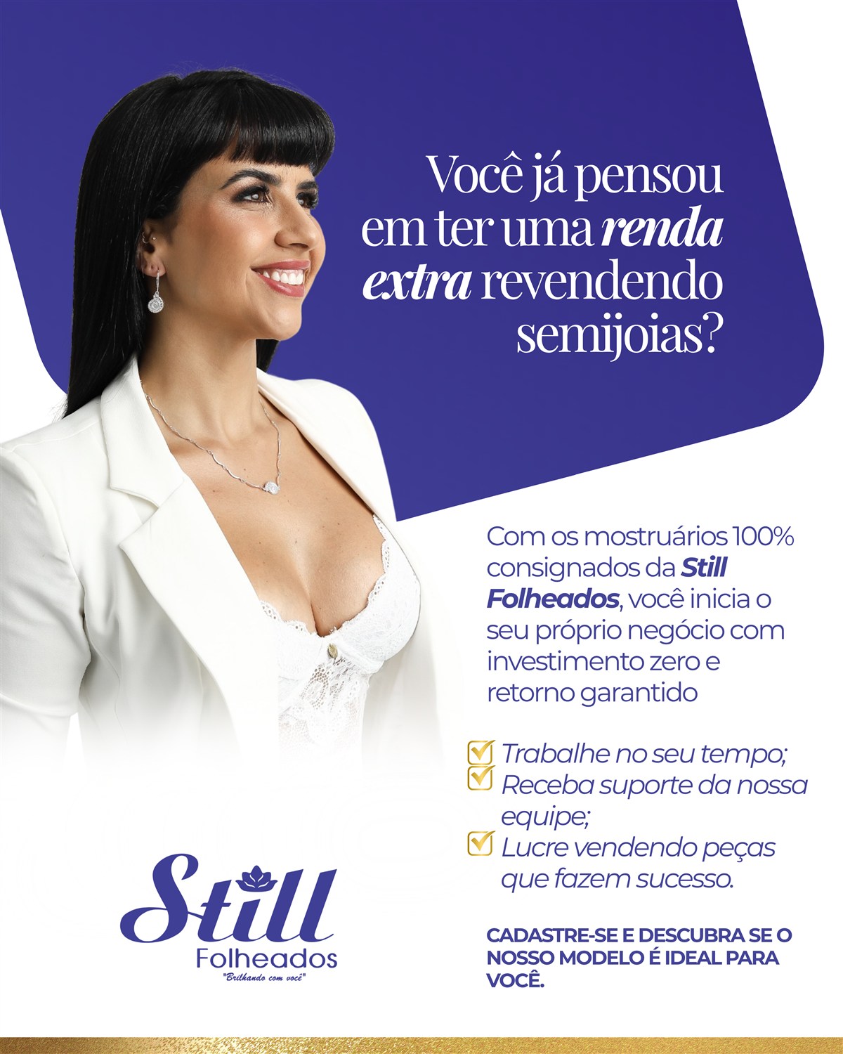 Criativo de aquisição de novas revendedoras para a Still Folheados